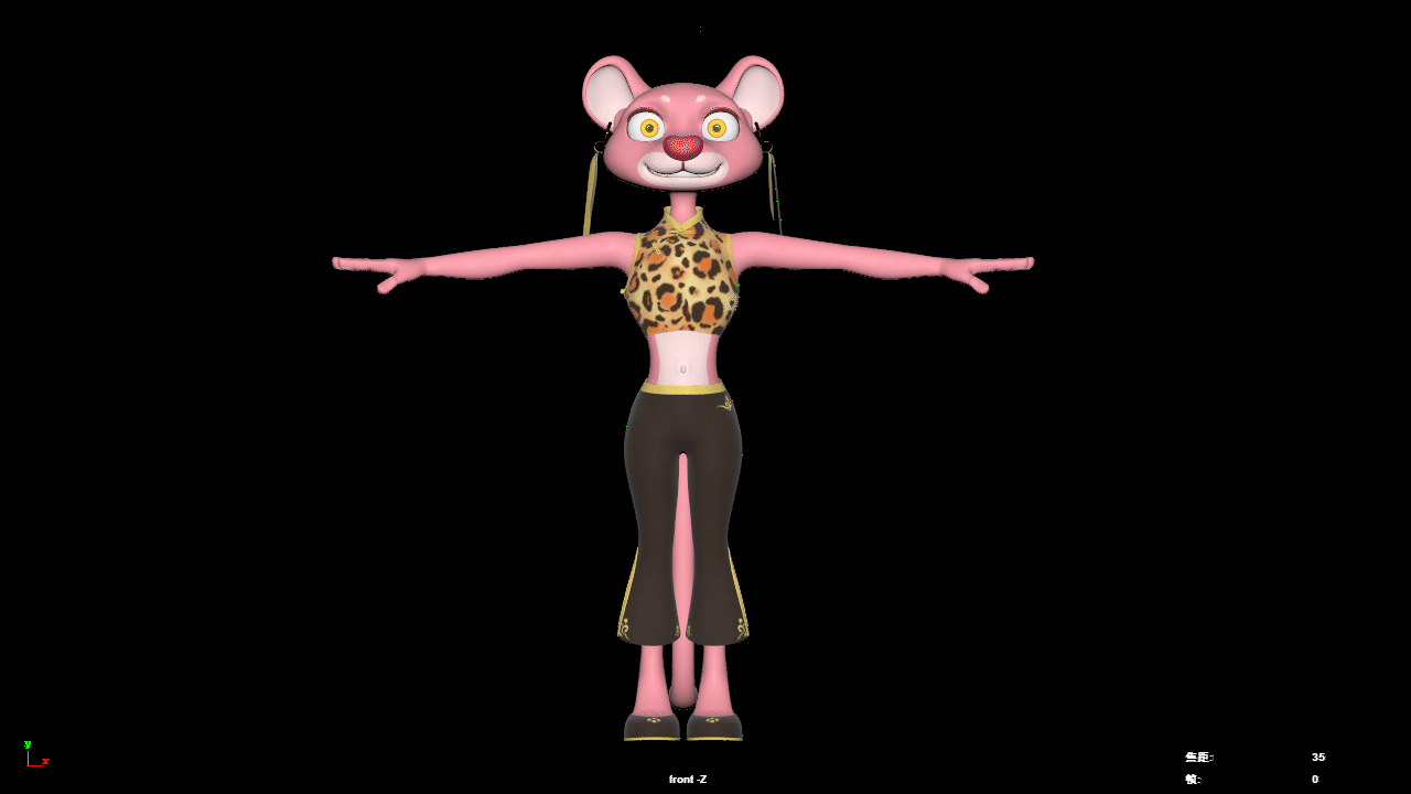 Turnaround animation of Lady Leo character model